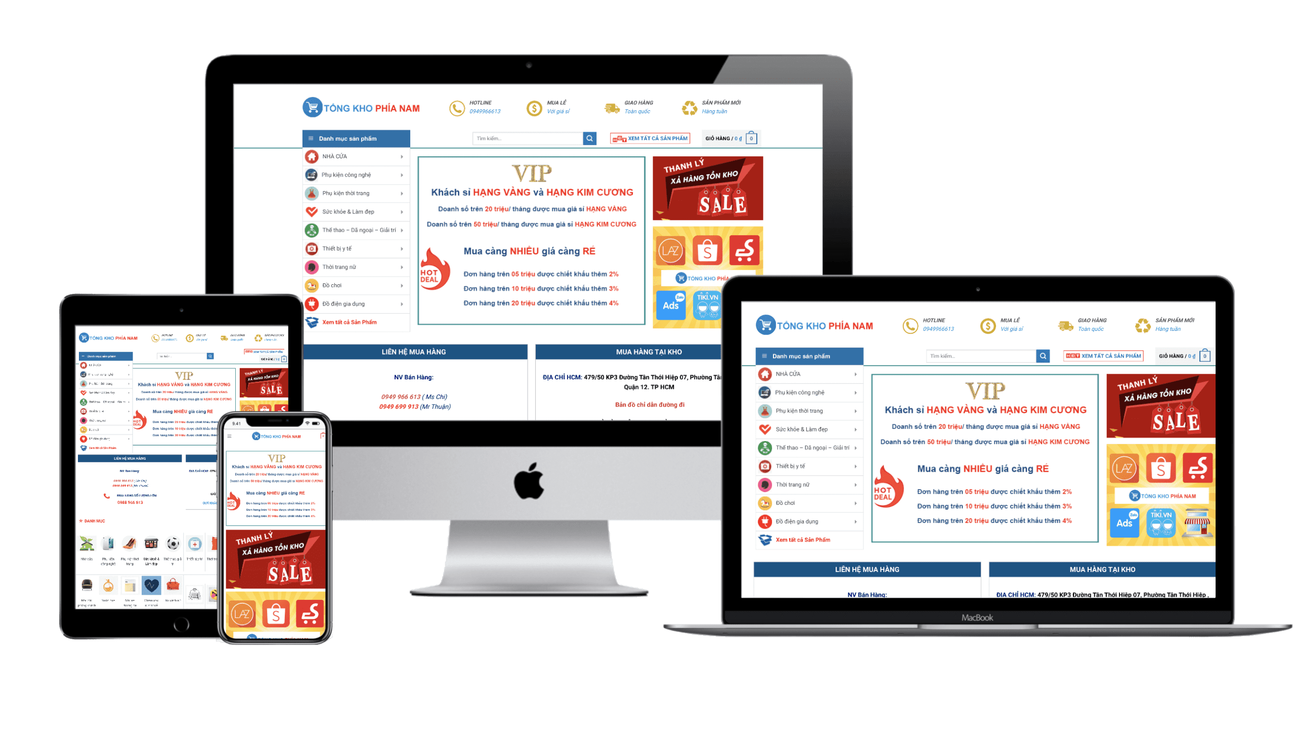 thiết kế website thương mại điện tử bán sĩ - HALO MEDIA