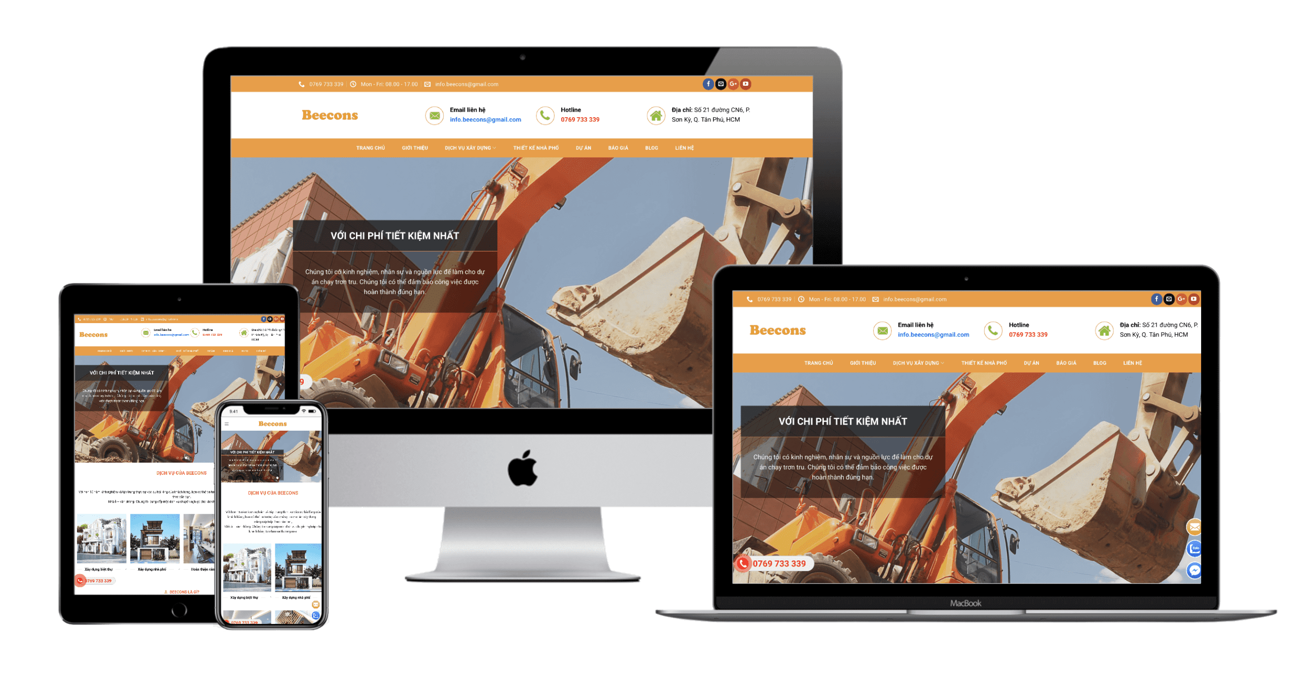 thiết kế web công ty xây dựng chuyên nghiệp - Halo Media