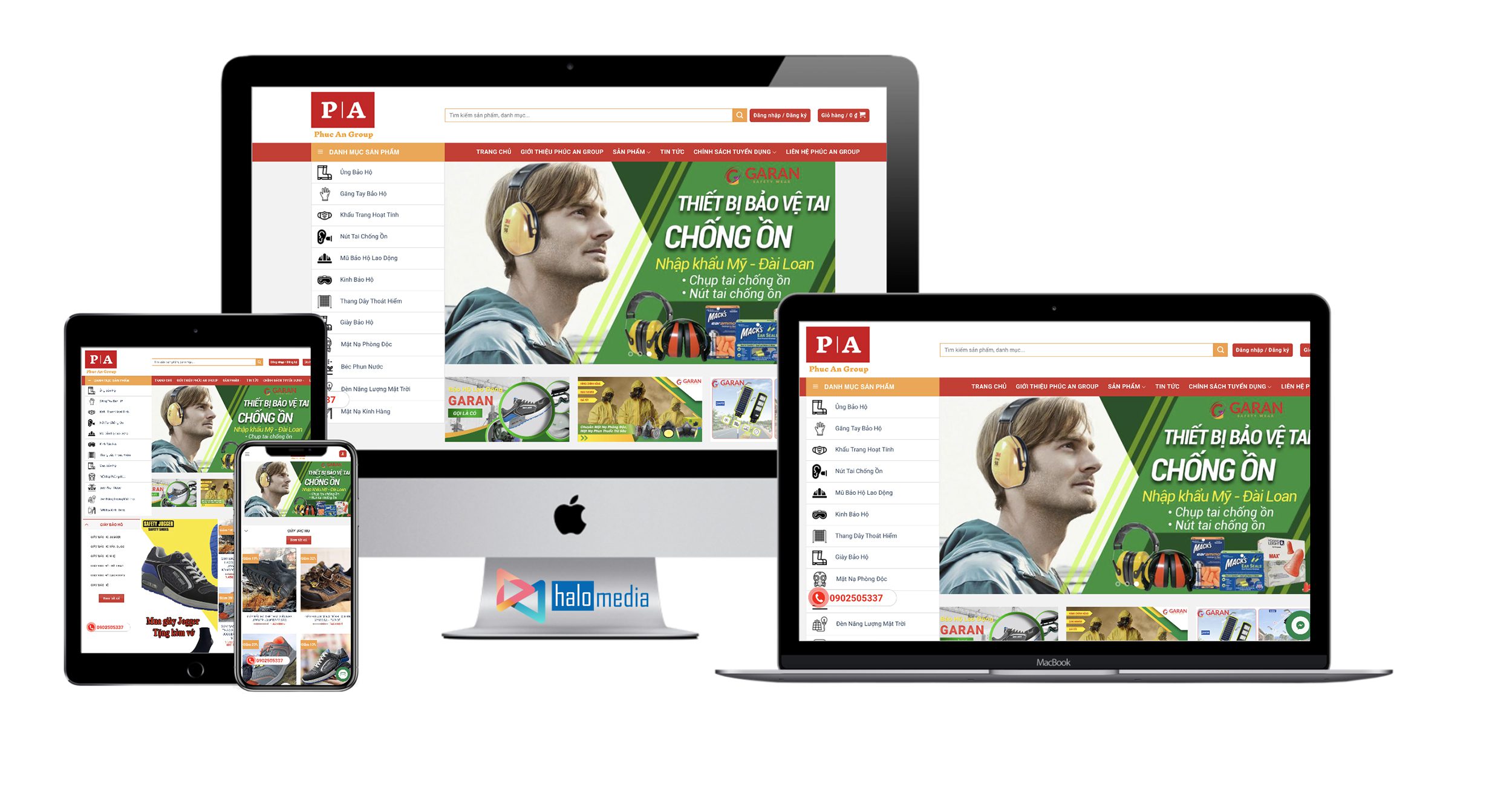 thiết kế web bảo hộ lao động chuyên nghiệp - halo media