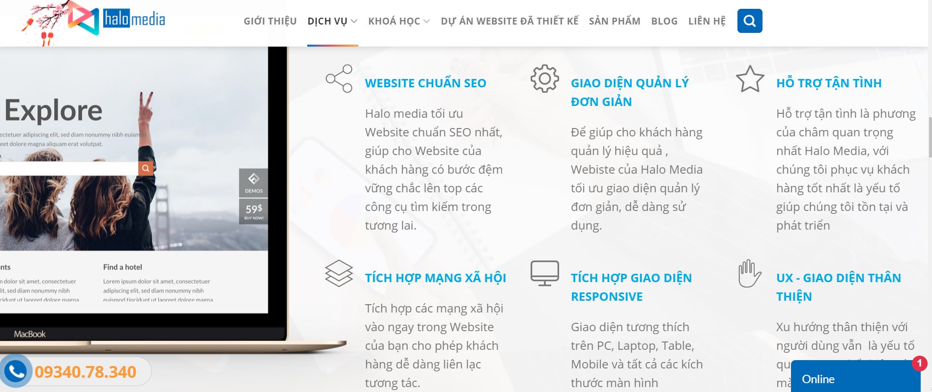 thiết kế web chuẩn SEO halo media