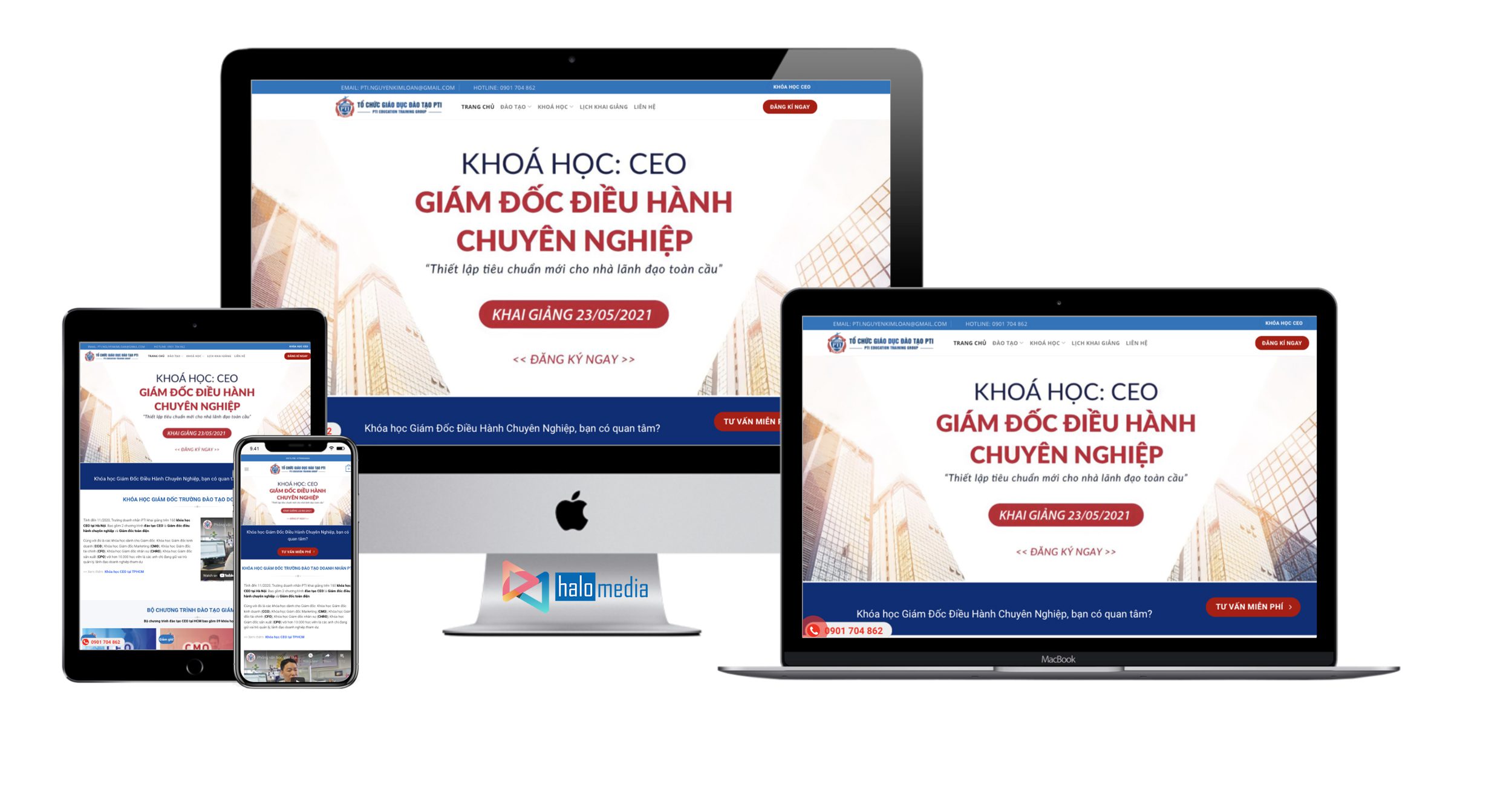 thiet ke website trung tam dao tao khoa hoc chuan seo