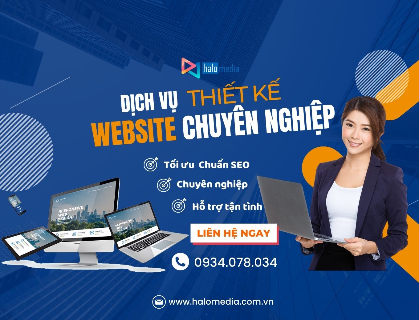 Thiết kế web chuyên nghiệp hcm halo media