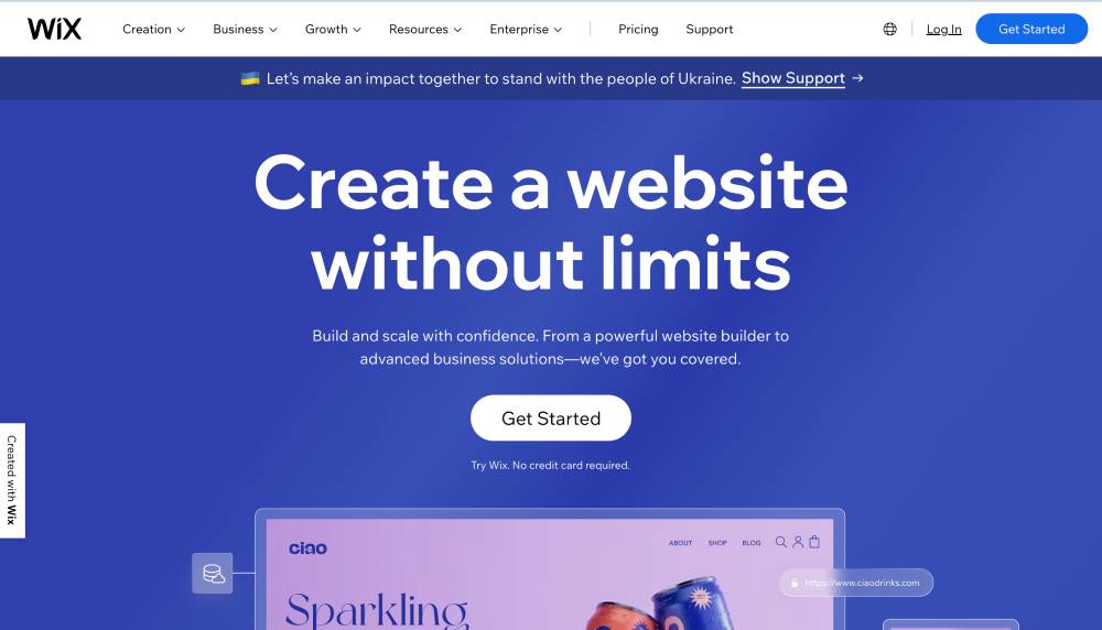Wix nền tảng thiết kế landing page miễn phí