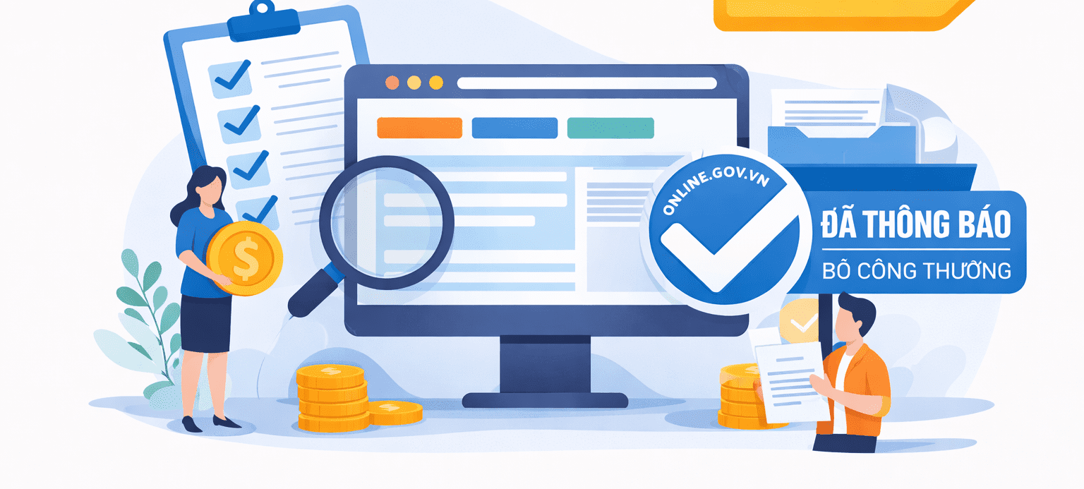 dich vu thong bao website voi bo cong thuong thiết kế web Halo Media