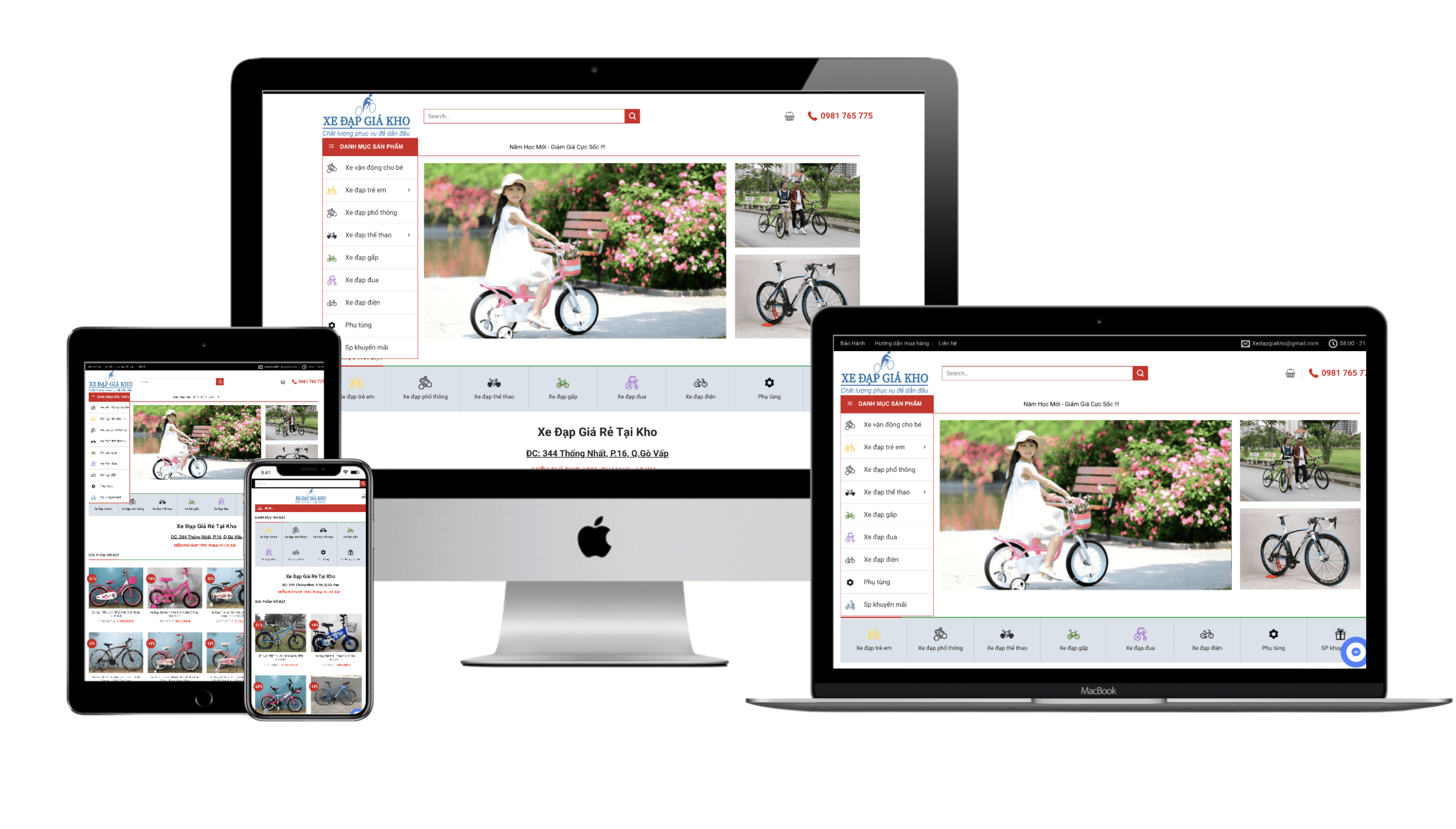 Thiết kế website bán xe đạp online tại HALO MEDIA 