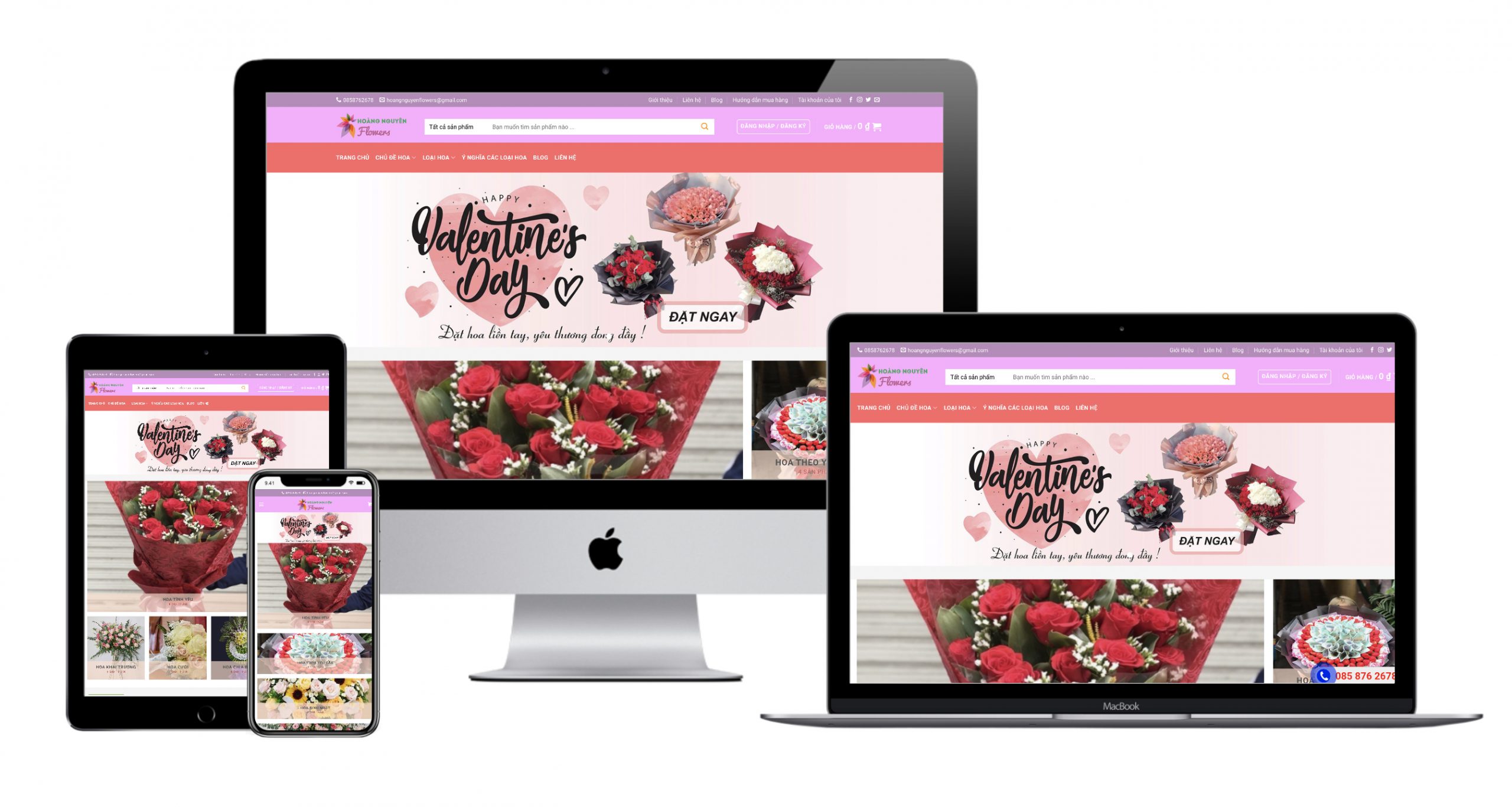 thiết kế website bán hoa tươi online chuyên nghiệp 