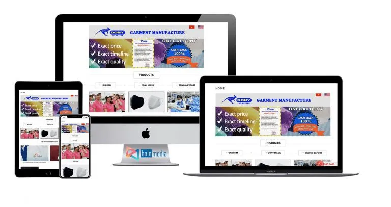 thiet ke website may mặc dony halo-media