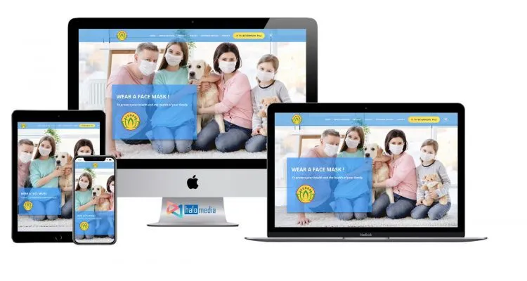 thiet ke website landing page ban khau trang halo media