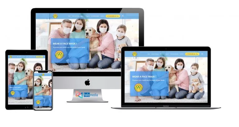 thiet ke website landing page ban khau trang halo media
