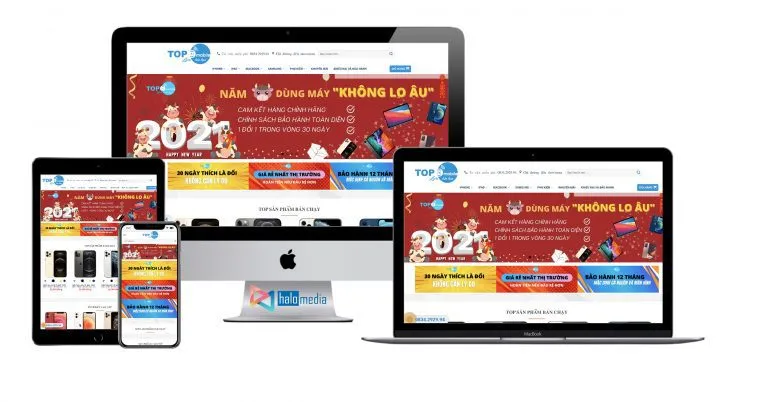 thiet ke web shop dien thoai di dong halo media