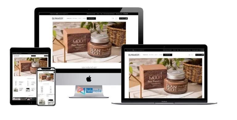 thiet ke web bna hang my pham chuan seo halo media