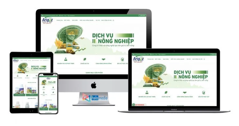 thiet ke website nong nghiep ban hang nong nghiep phan bon thuoc tru sau halo-media