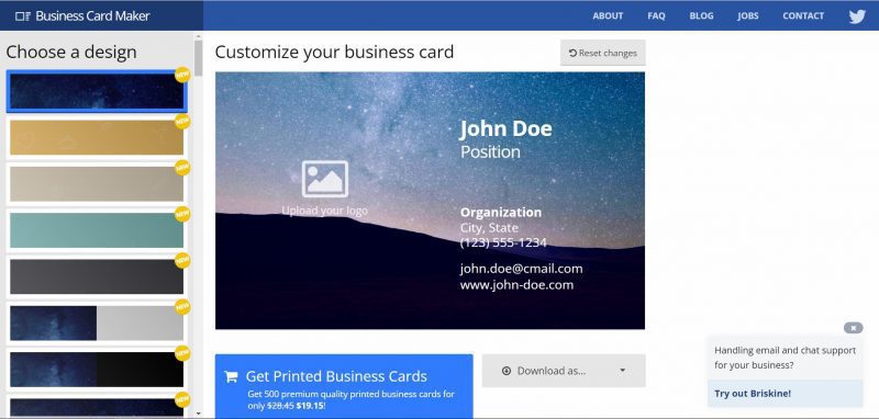 business marker card - thiết kế card visit online miễn phí