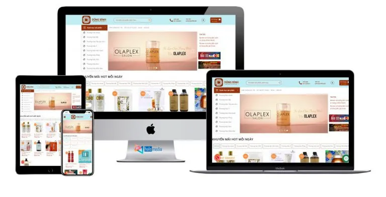 thiết kế website mỹ phẩm chăm sóc tóc halo media