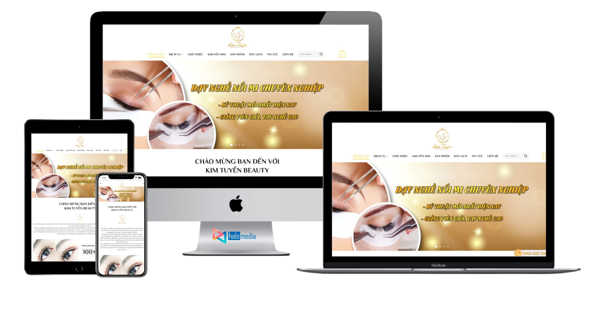 thiết kế website beauty spa halo media