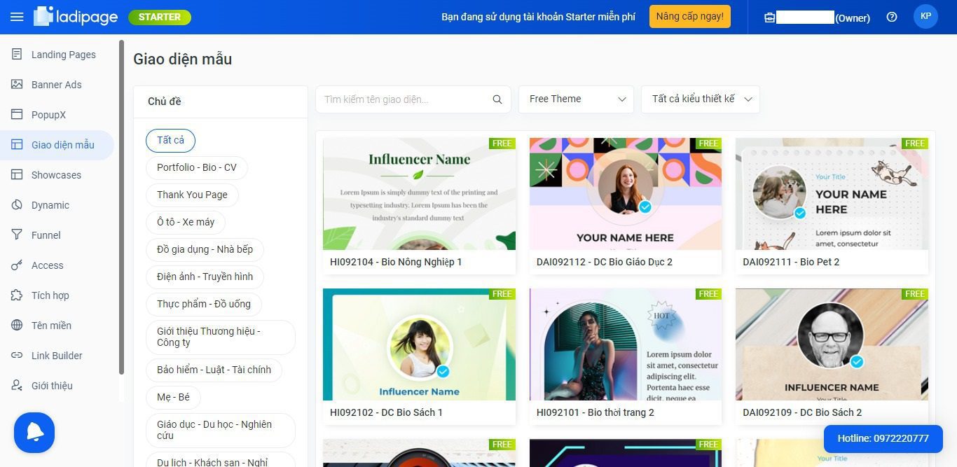 kho-giao-dien-tao-landing-page-halo-media