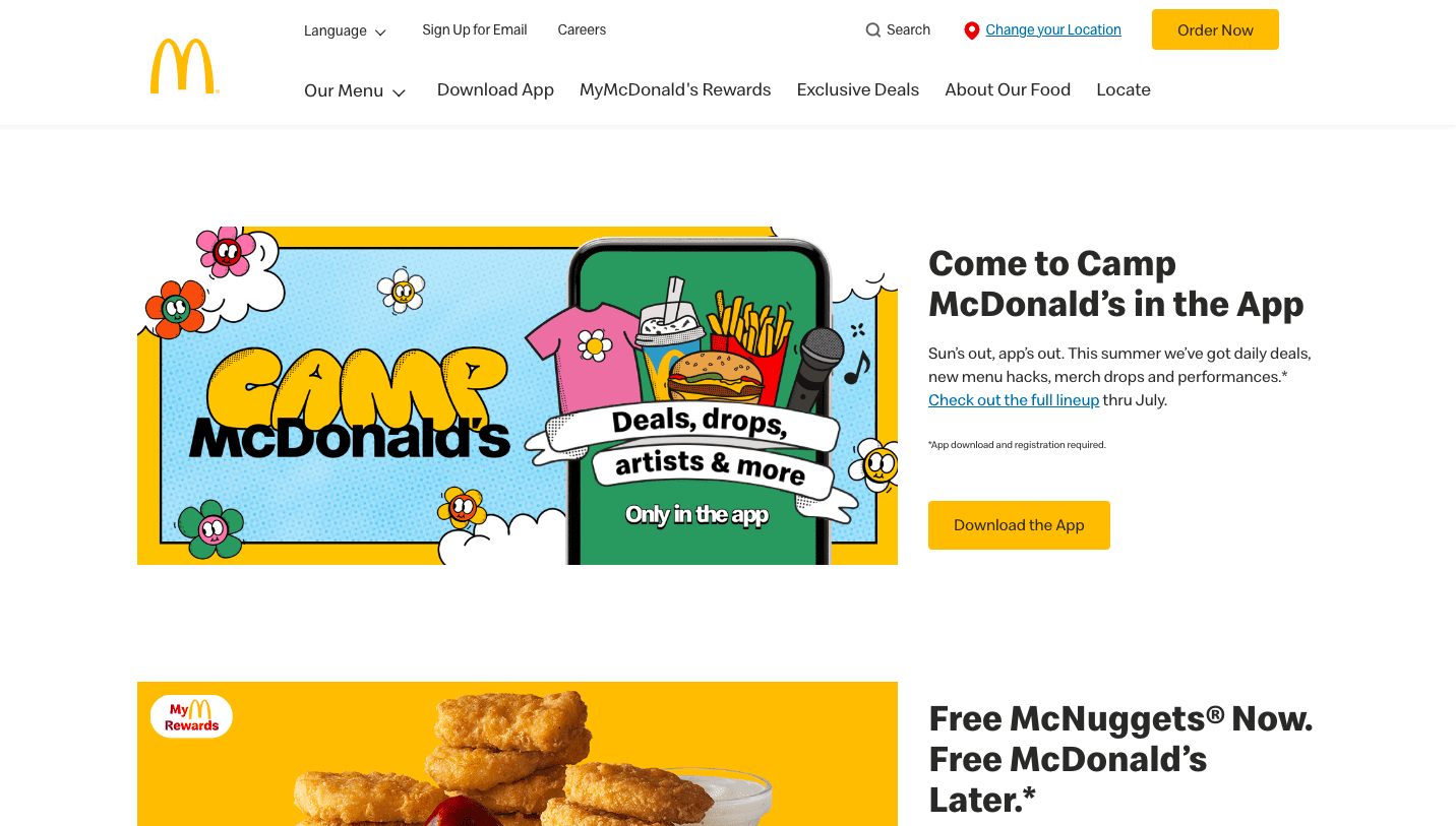thiết kế website đa ngôn ngữ Mc Donald's