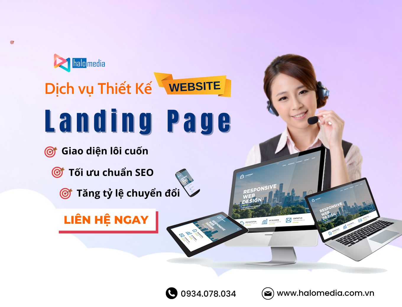 Dịch vụ Thiết kế Landing Page chuyên nghiệp - HALO MEDIA