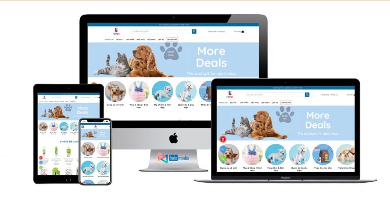Thiết kế website shop bán thú cưng, phụ kiện Pet