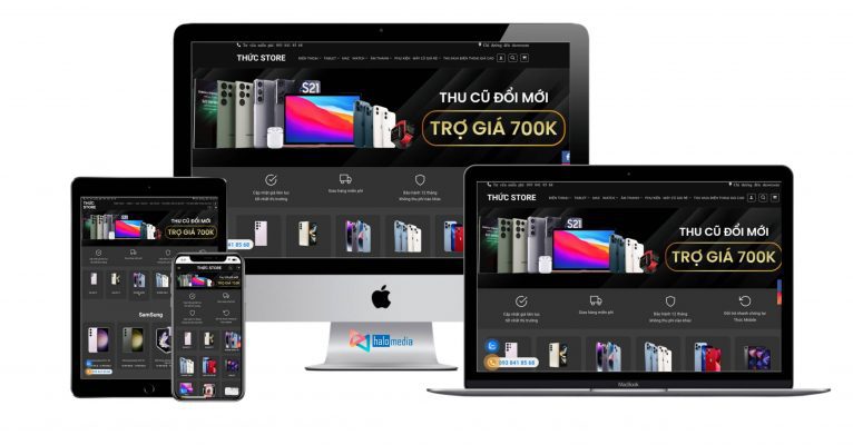 Thiết kế Web store điện thoại cao cấp Apple samsung