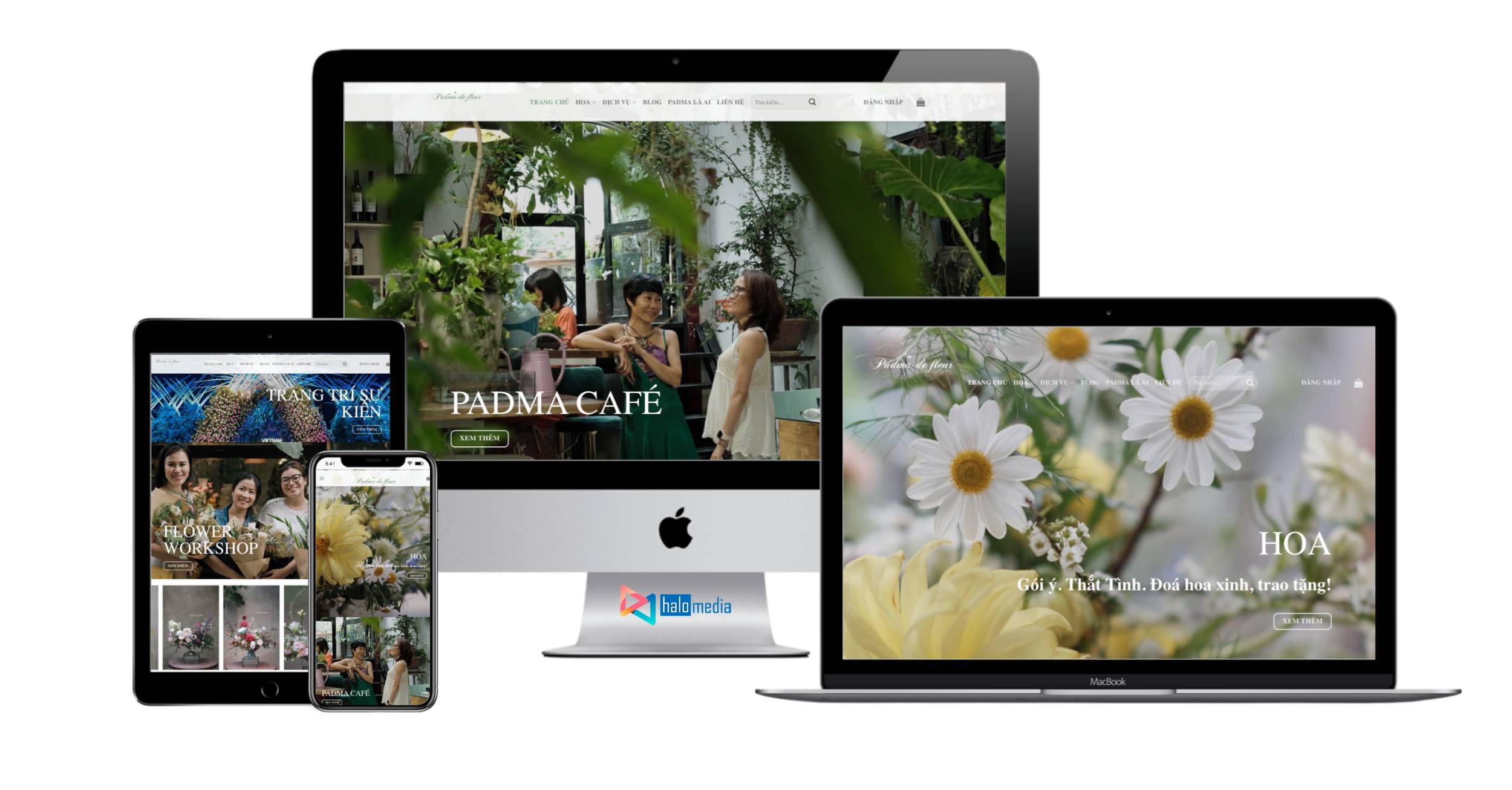 Thiết kế Web quán cafe, nhà hàng hoa Padmadefluer , Homestay Neverland de papillons