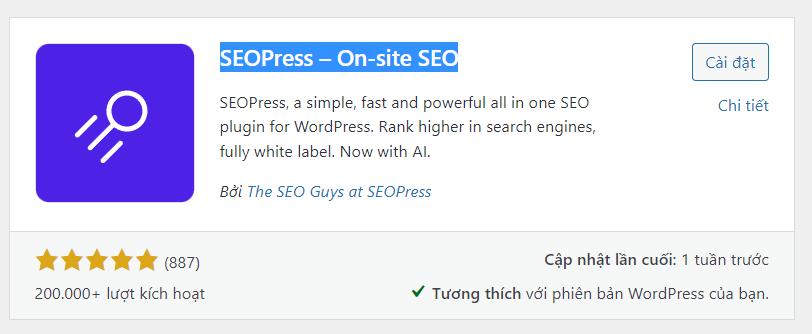 Plugin SeoPress hỗ trợ seo chất lượng
