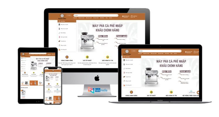 Thiết kế website bán máy pha cafe