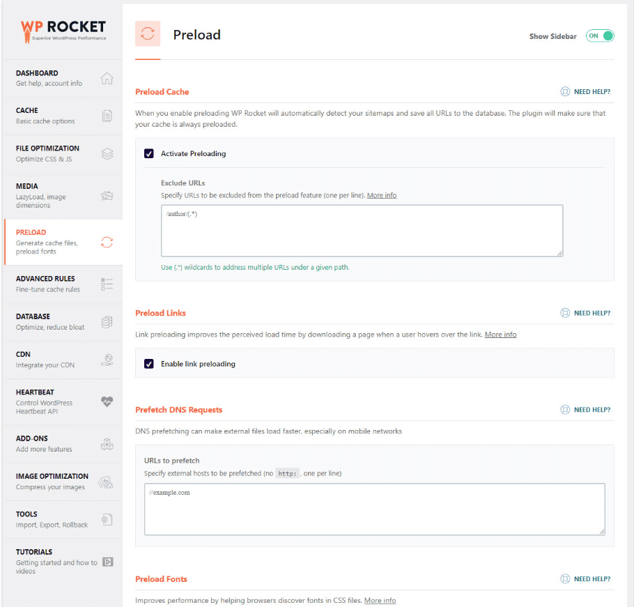 preload wp rocket thiết kế web Halo Media