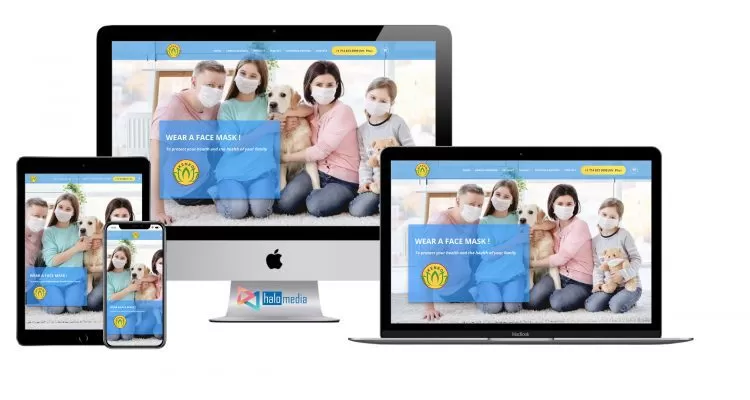 thiet ke website landing page ban khau trang halo media