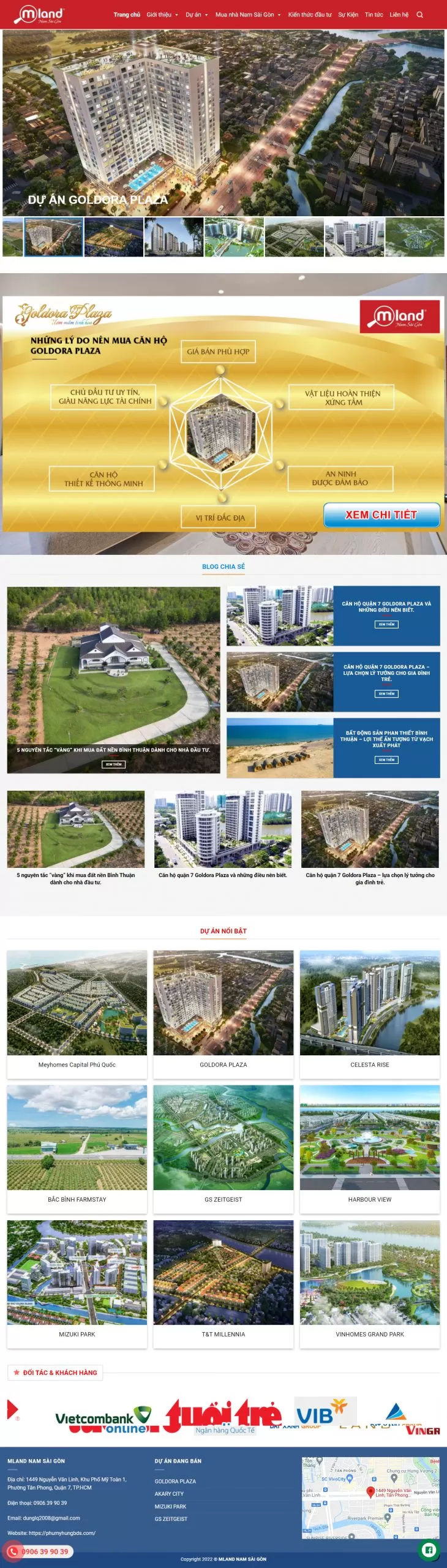 Dự Án Thiết Kê Website Bất Động Sản Mland